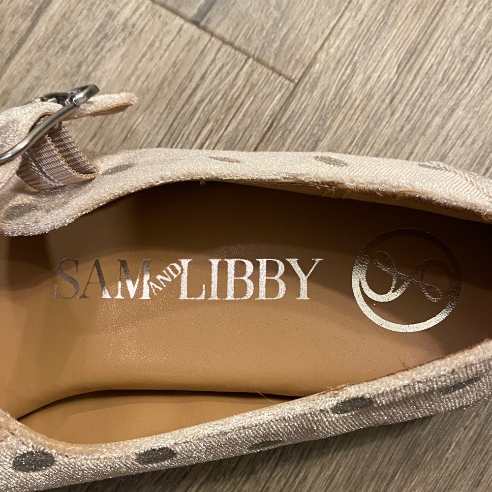Sam & Libby Blush and Silver Polka Dot Flats - Picture 2 of 4